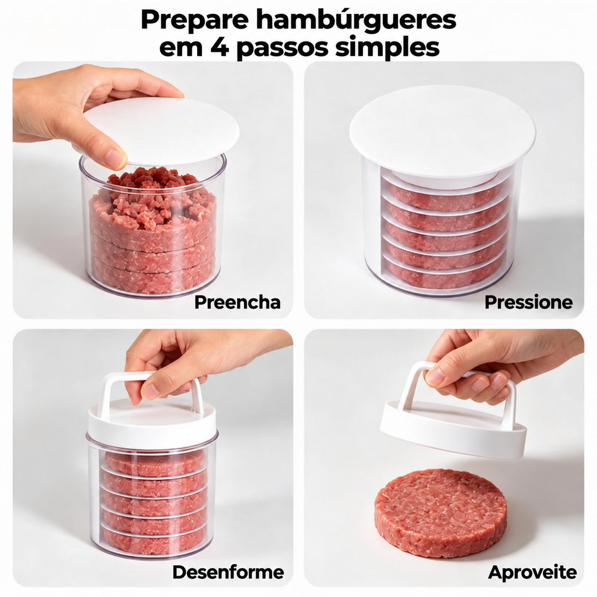 Prensa e modelador de hambúrguer